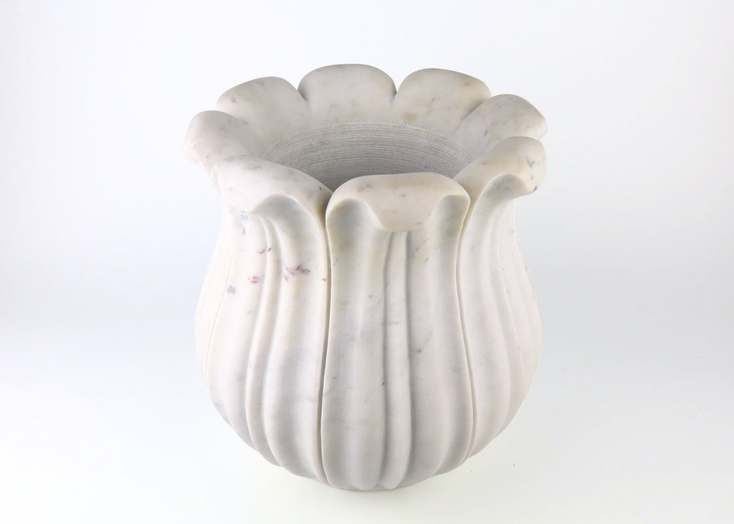 Lotus Vase - White Marble (25 cm)