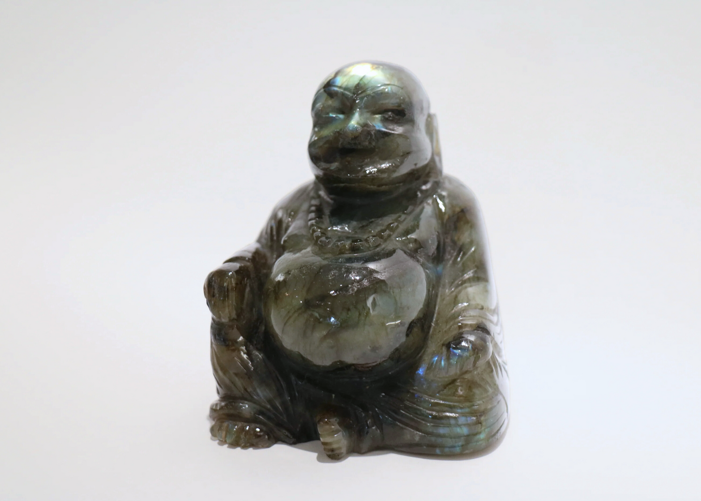 Laughing Buddha - Labradorite (8 cm)