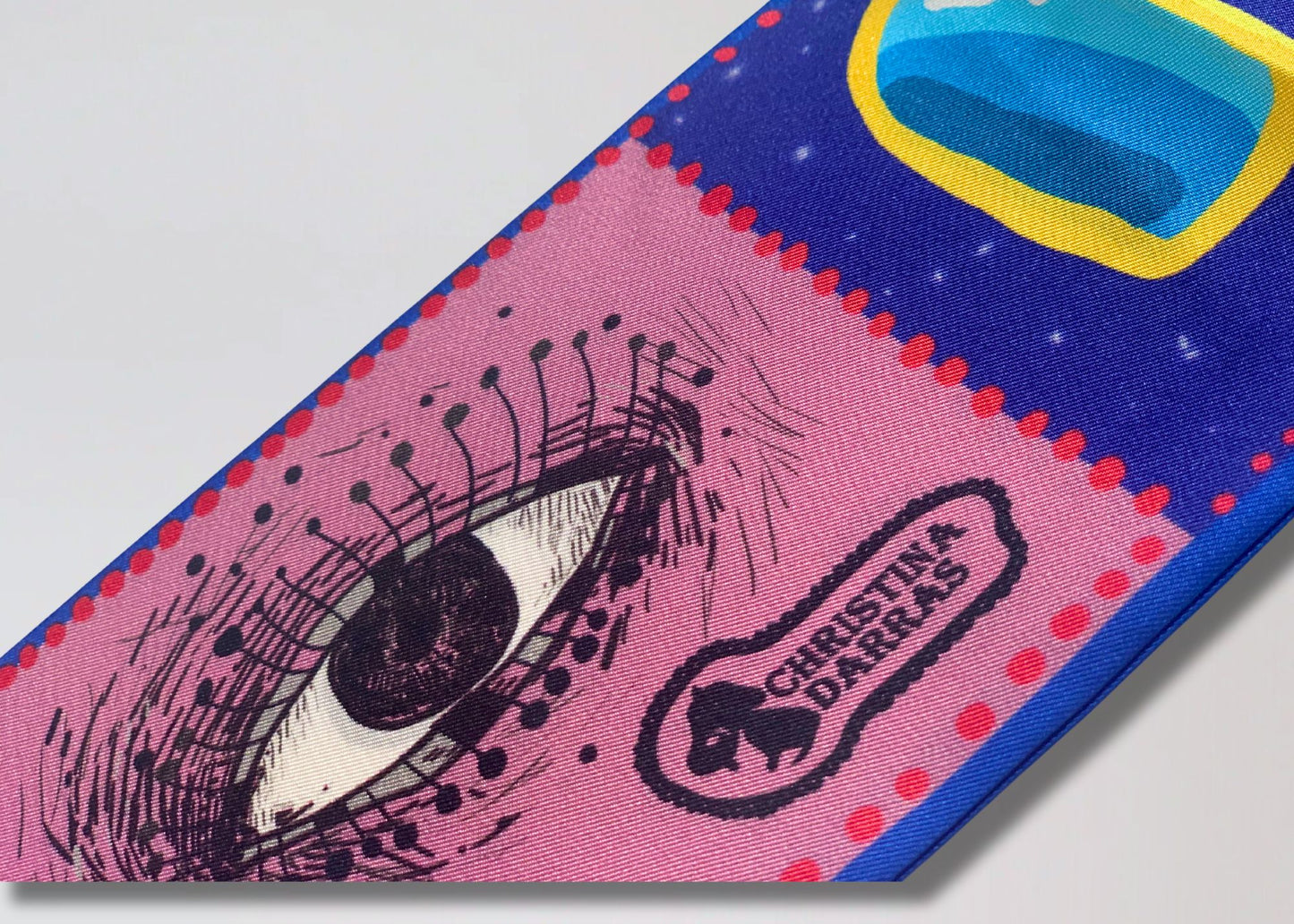 Good Luck — Silk Twilly/Scarf by Christina Darras (104 x 10 cm)