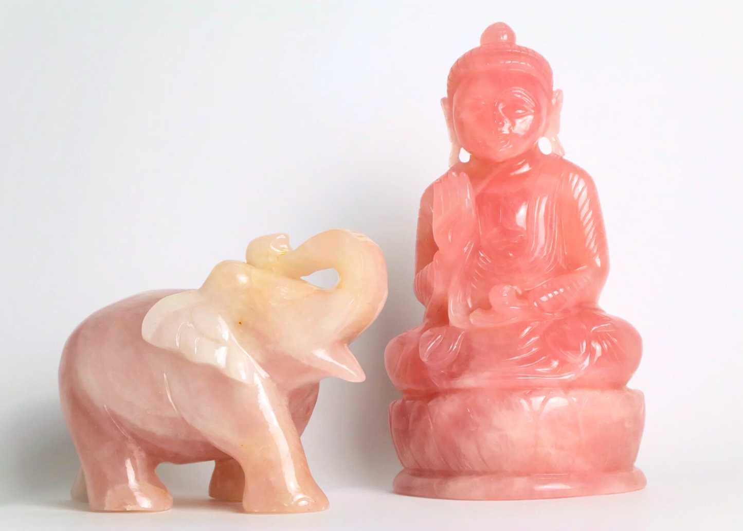 Elephant - Rose Quartz (14cm)