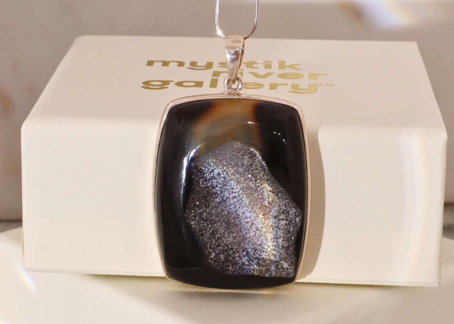Black Agate Pendant - Cosmos