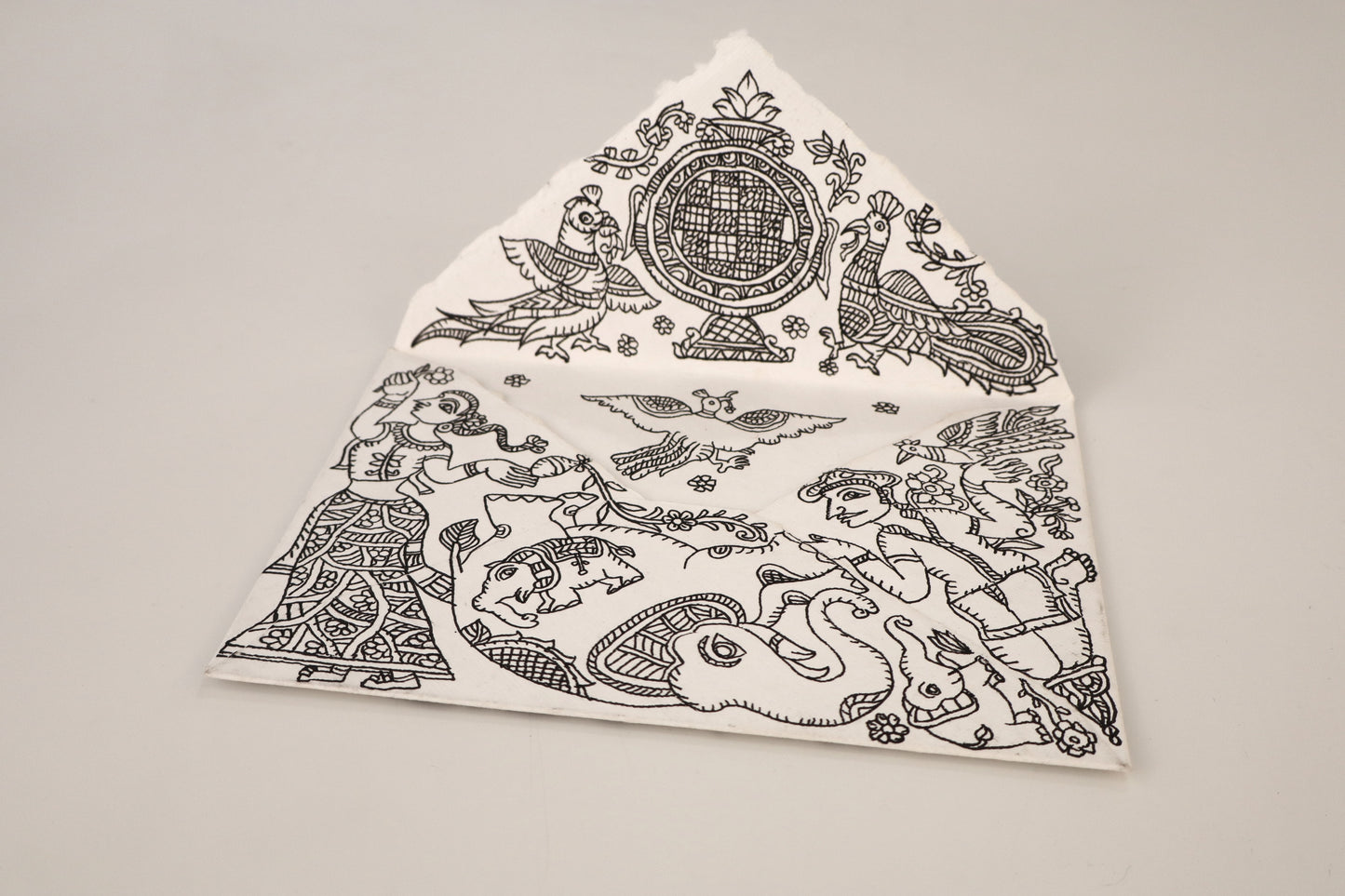 Handmade Envelope I - Birds & Elephants