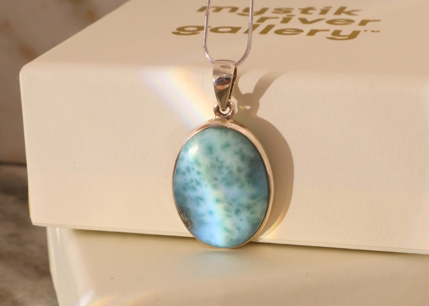 Larimar Pendant - Oval