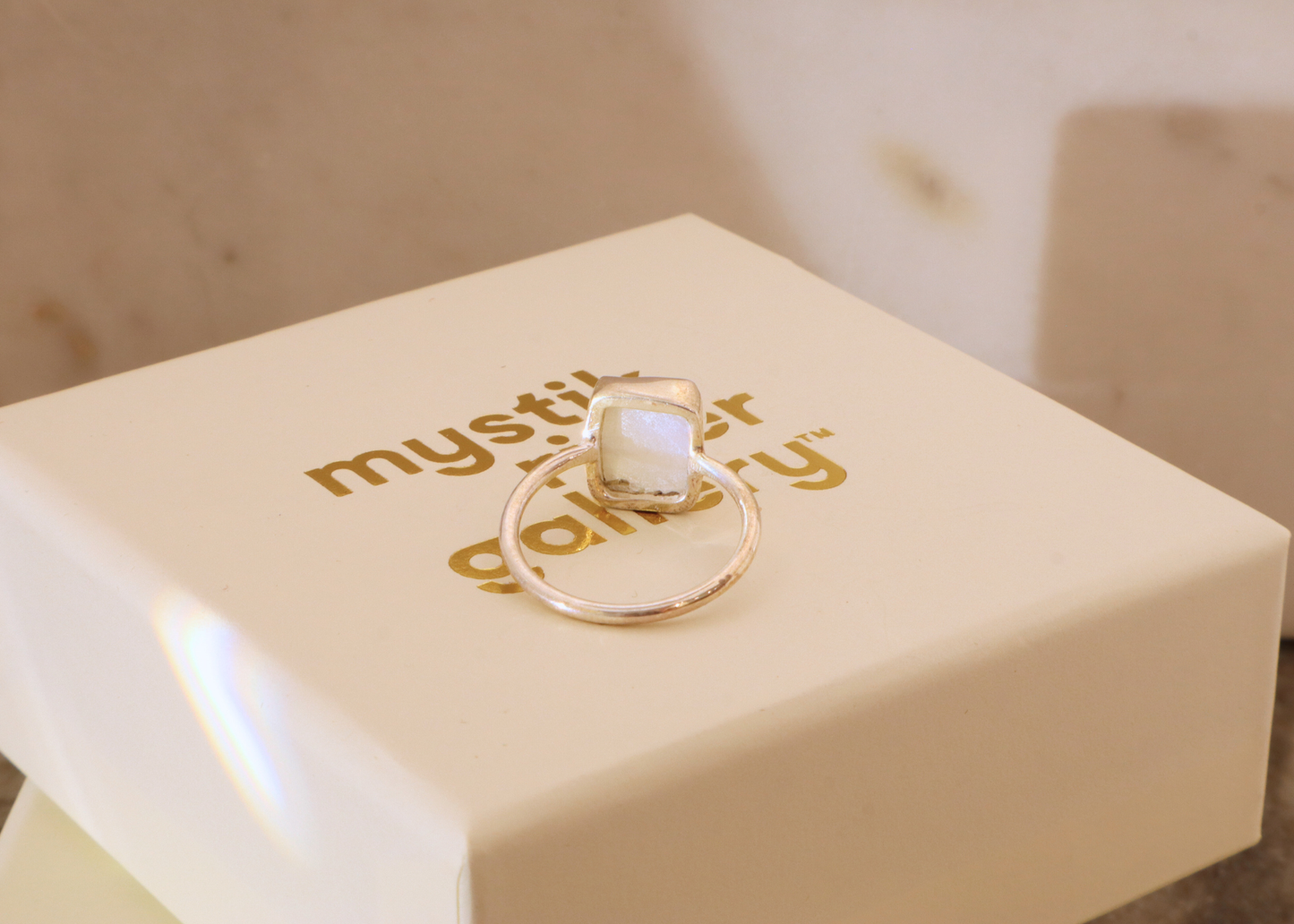 Rainbow Moonstone Ring