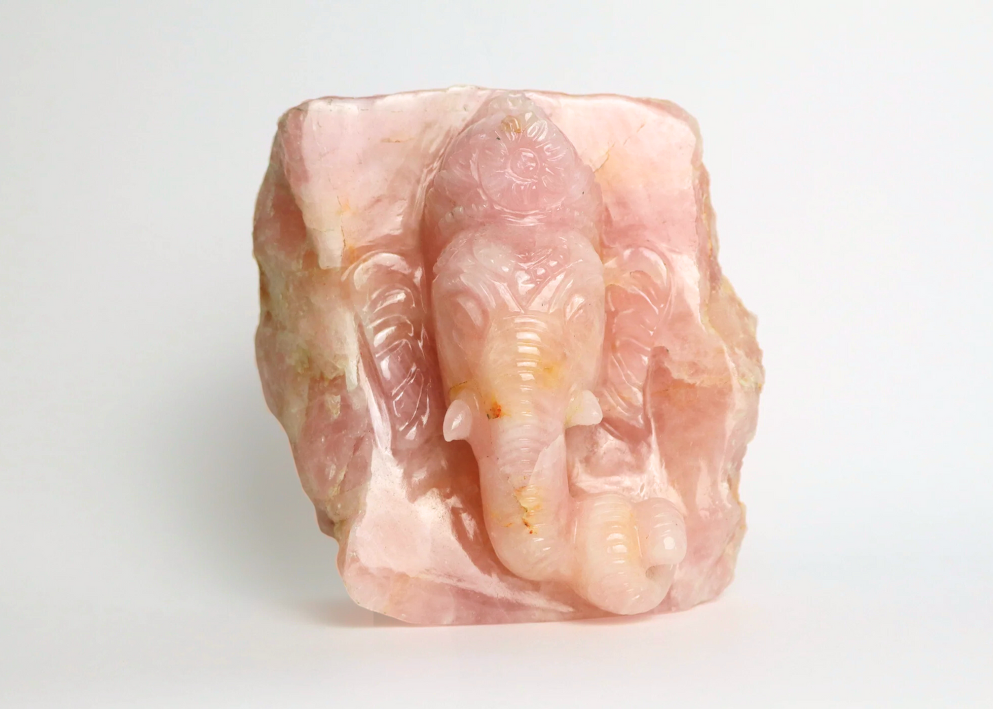Ganesha Head - Rose Quartz (16cm)