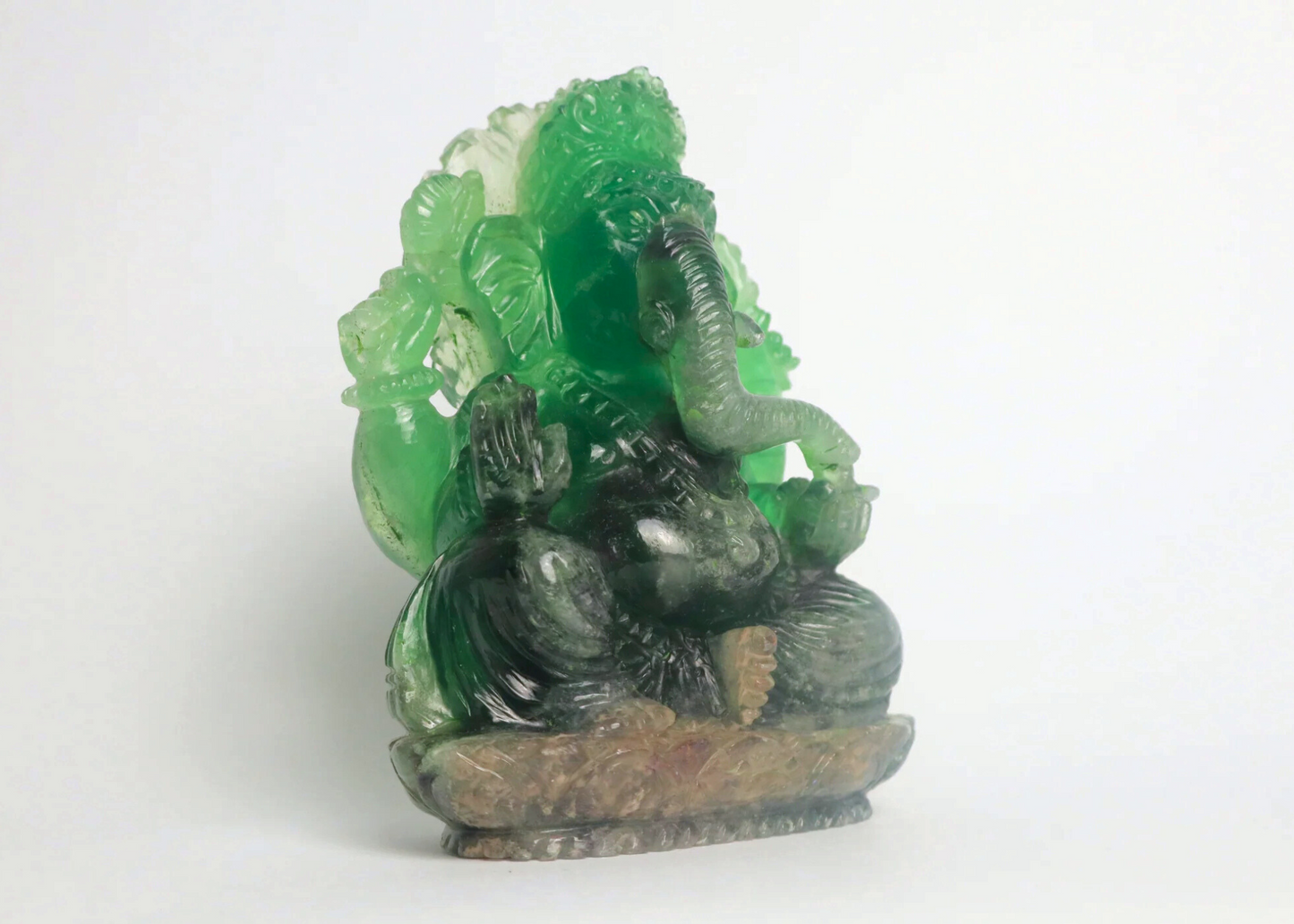 Ganesha Statue - Green Fluorite (16cm)