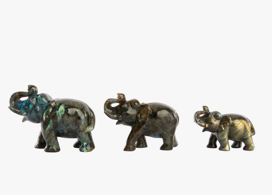 Labradorite Elephant Family