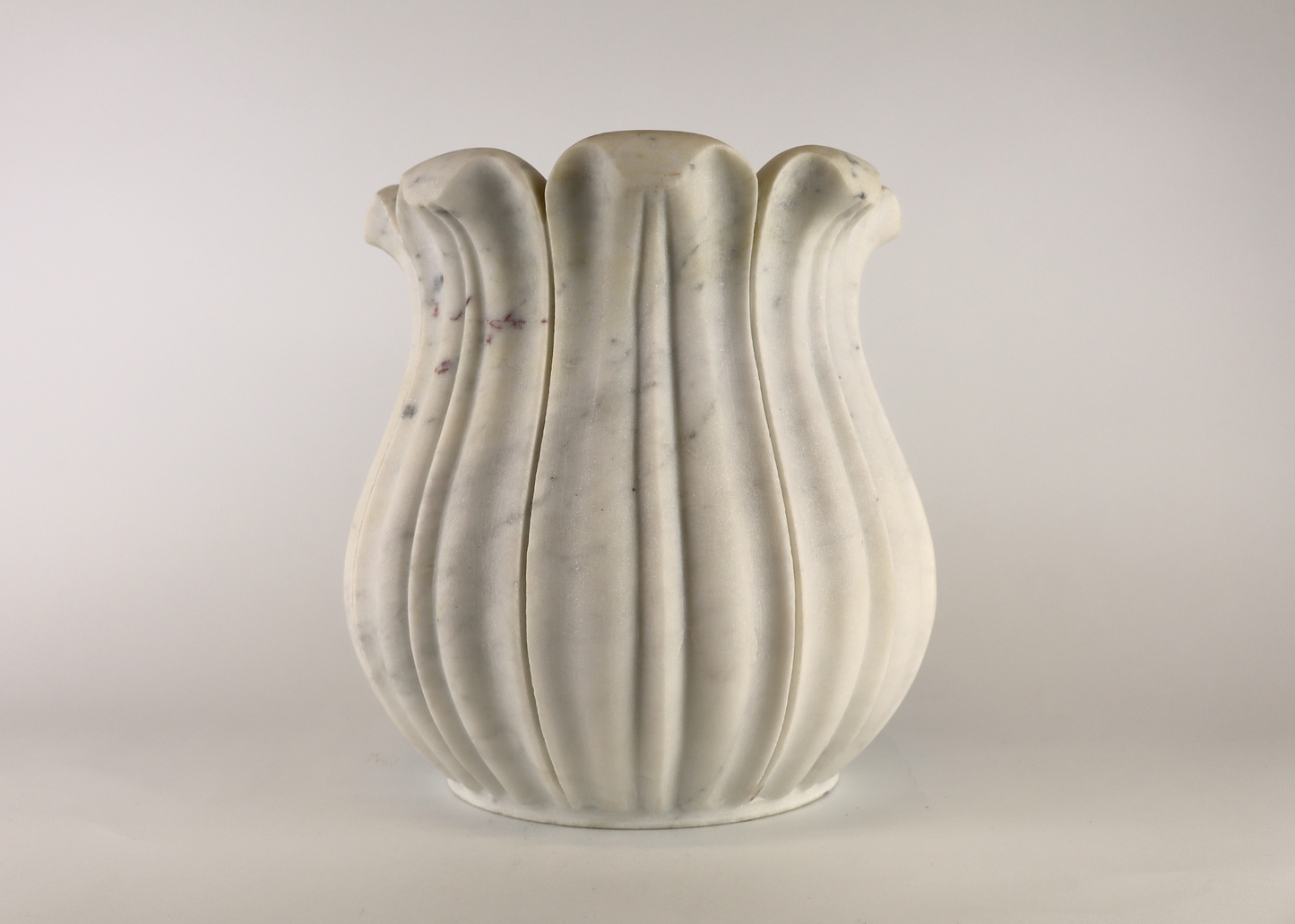 Lotus Vase - White Marble (25 cm)