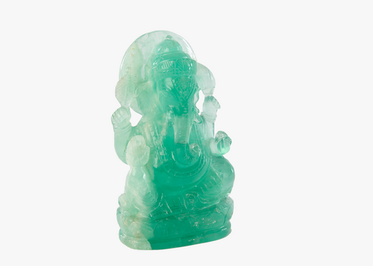 Ganesha Statue - Green Fluorite (Small, 16cm)