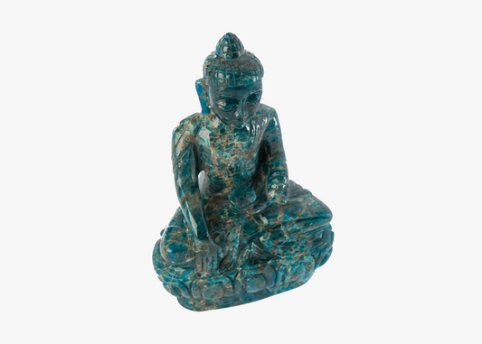 Sitting Buddha - Blue Apatite (Small, 17cm)