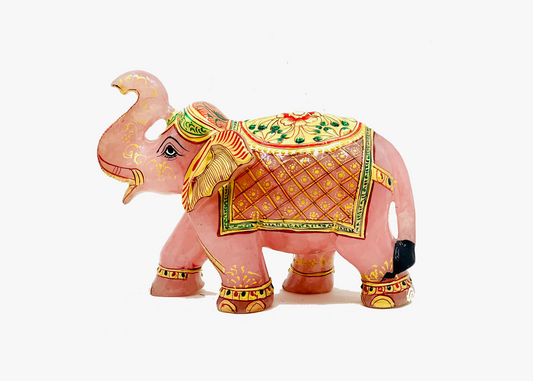 Elephant Statue - Rose Quartz (Large, 25cm )