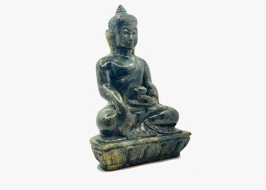 Sitting Buddha - Labradorite (Medium, 26cm)