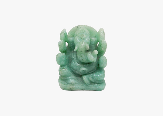 Ganesha Statue - Green Jade (Small, 8cm)