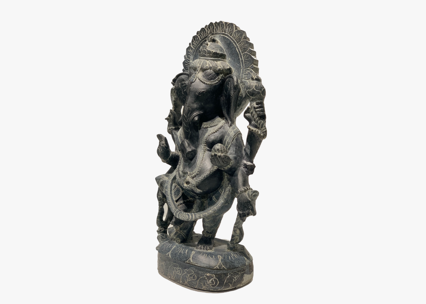 Lord Ganesh Statue - Black Granite (Medium, 50cm)