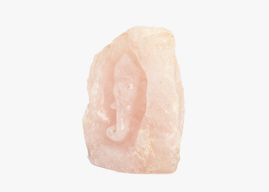 Ganesha Statue - Rose Quartz (Small, 12.5cm)