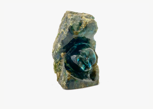 Happy Buddha - Raw Labradorite (Small, 13cm)