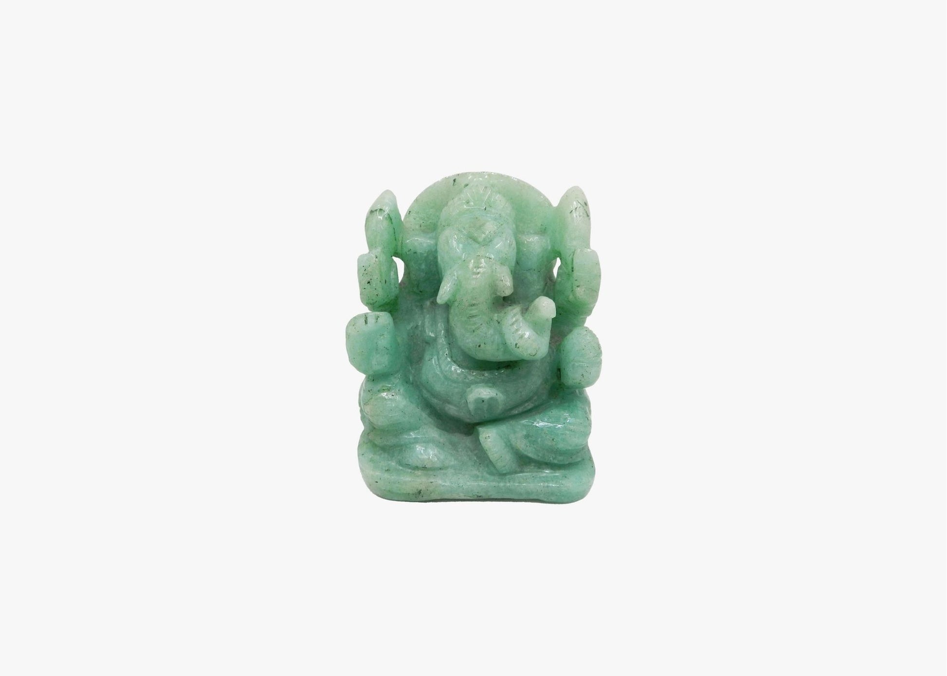 Green Jade Mini Ganesha Statue