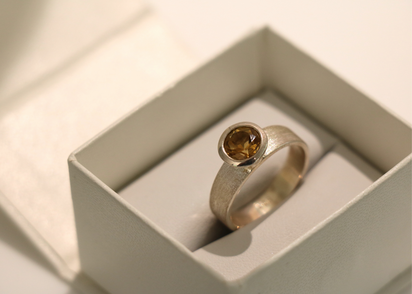 Citrine Gemstone Ring (Sterling Silver)