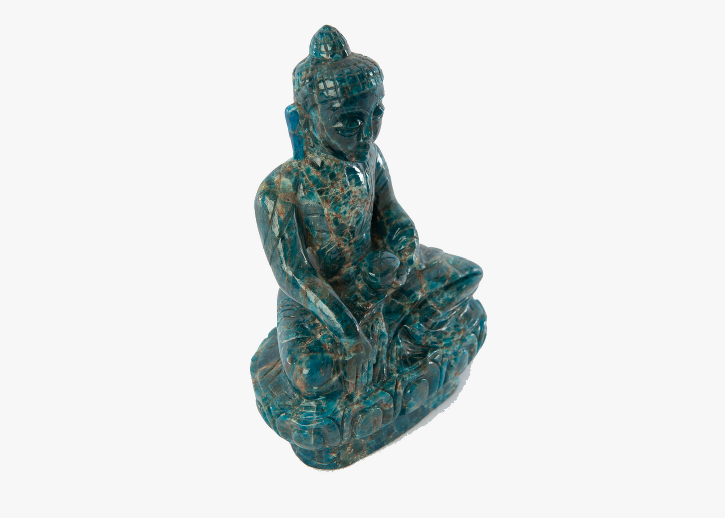 Sitting Buddha - Blue Apatite (Small, 17cm)
