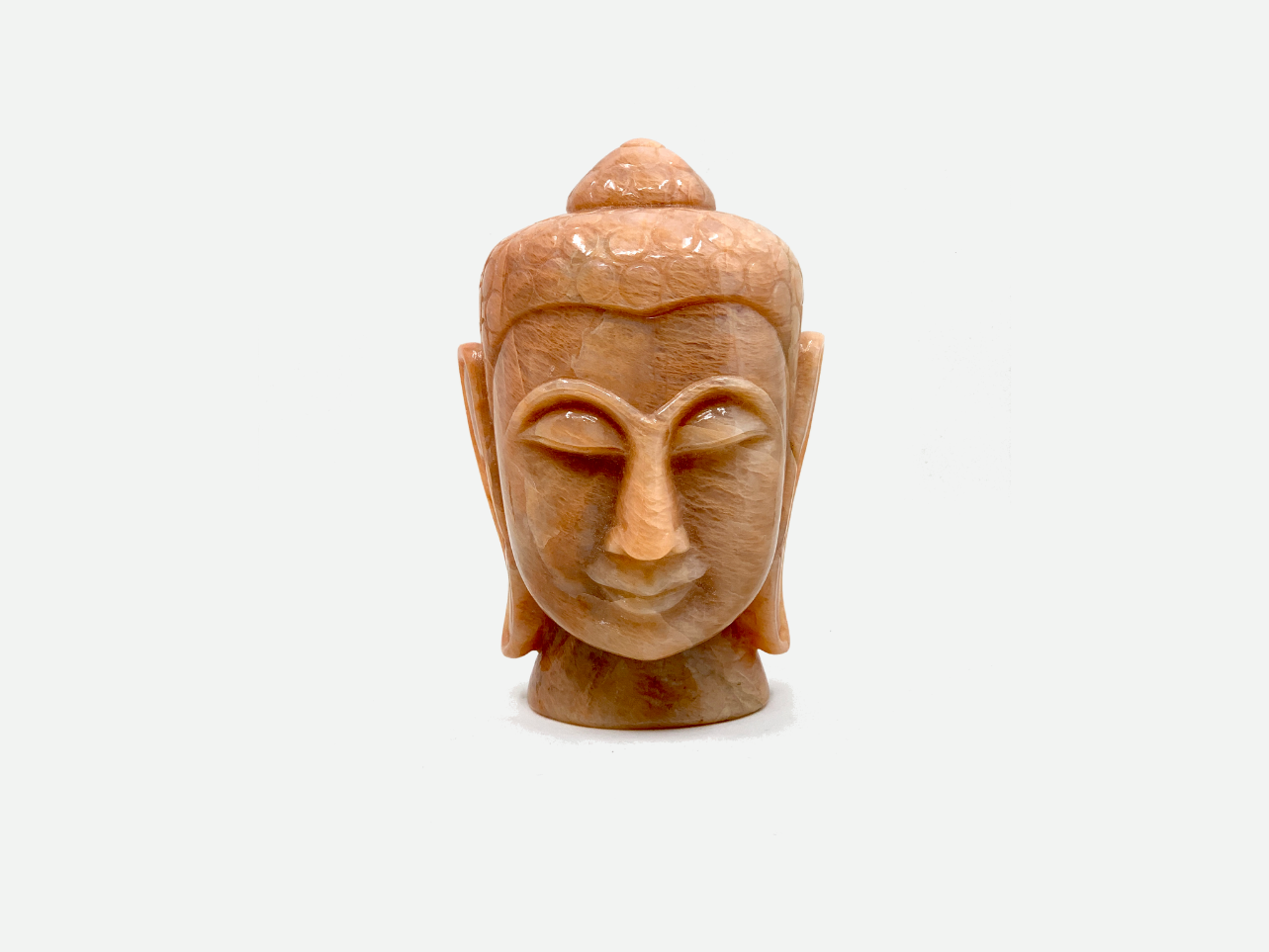 Buddha Statue - Peach Moonstone (16.5 cm)
