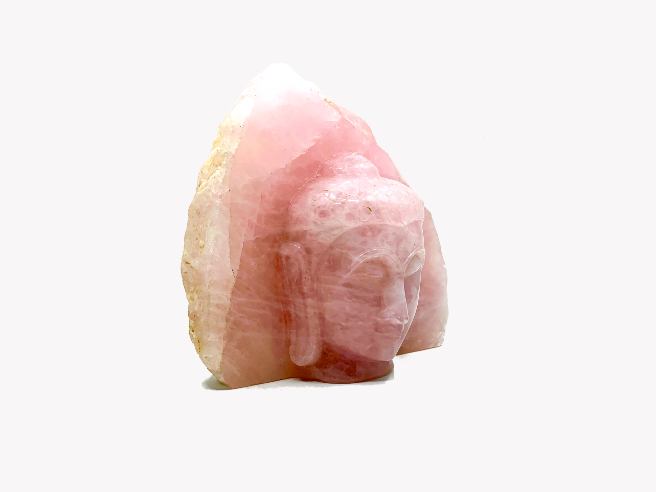 Buddha Head - Rose Quartz (Small, 16cm)