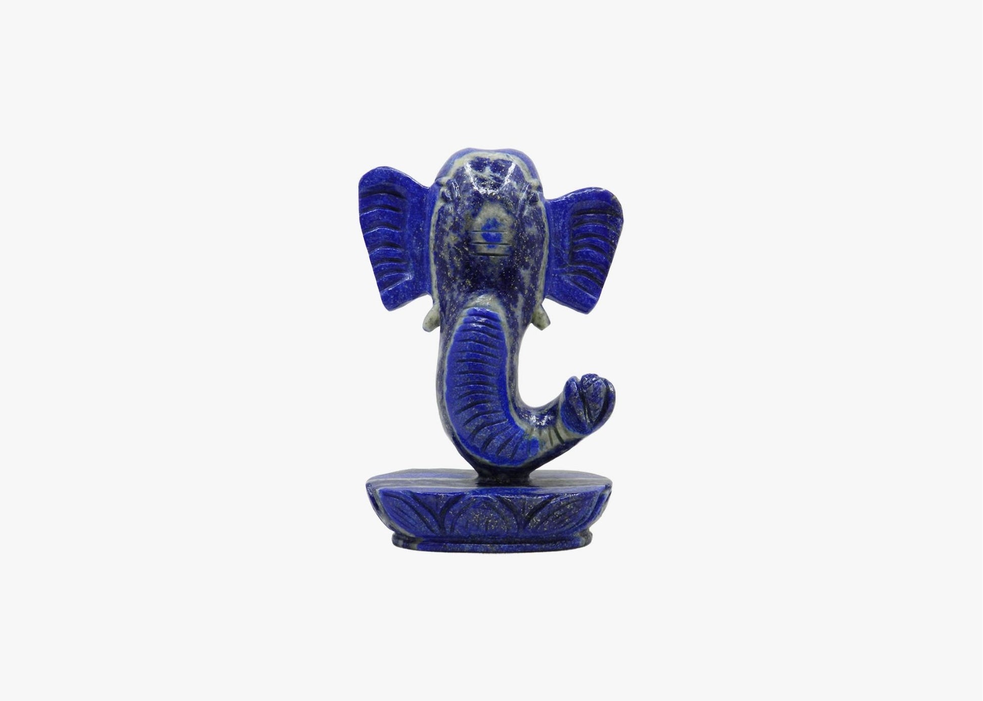 Stone Ganesha Statue in Lapis Lazuli