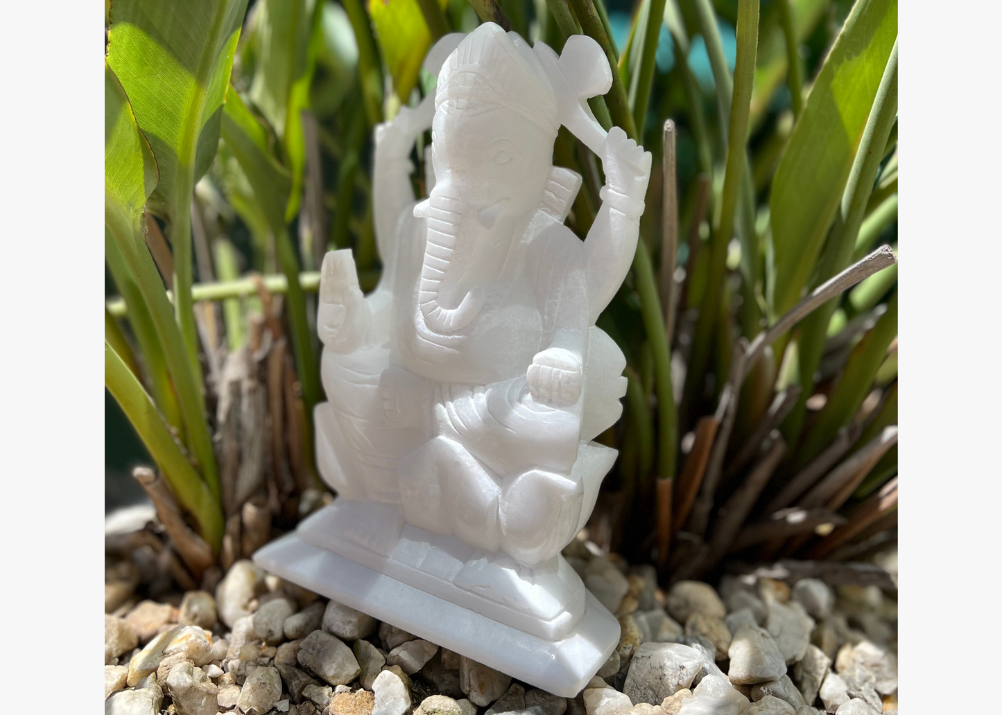Ganesh Statue - White Marble (Small, 21cm)