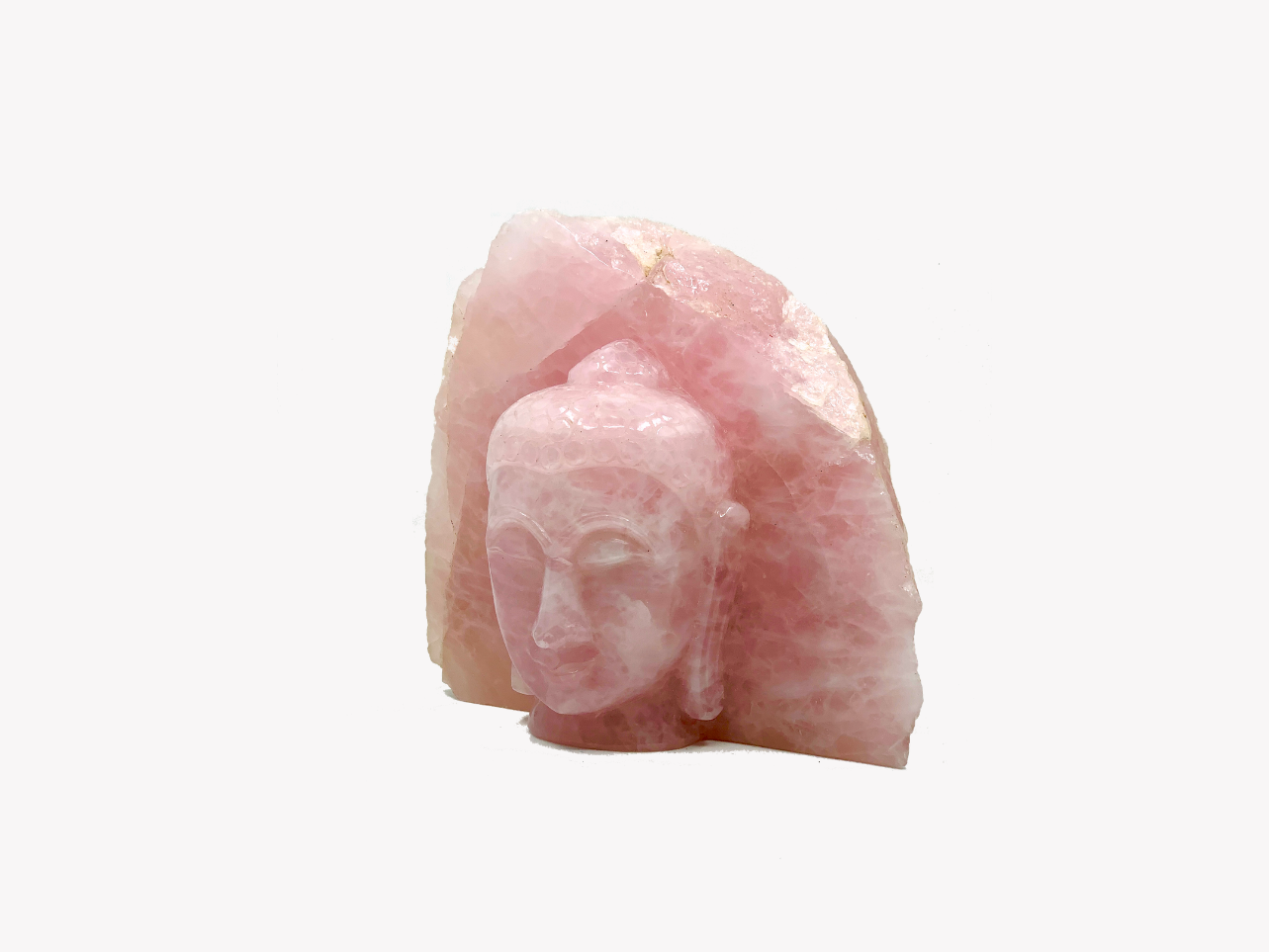 Buddha Head - Rose Quartz (Small, 16cm)