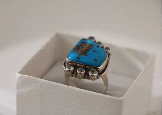 Large Turquoise Ring (Sterling Silver)