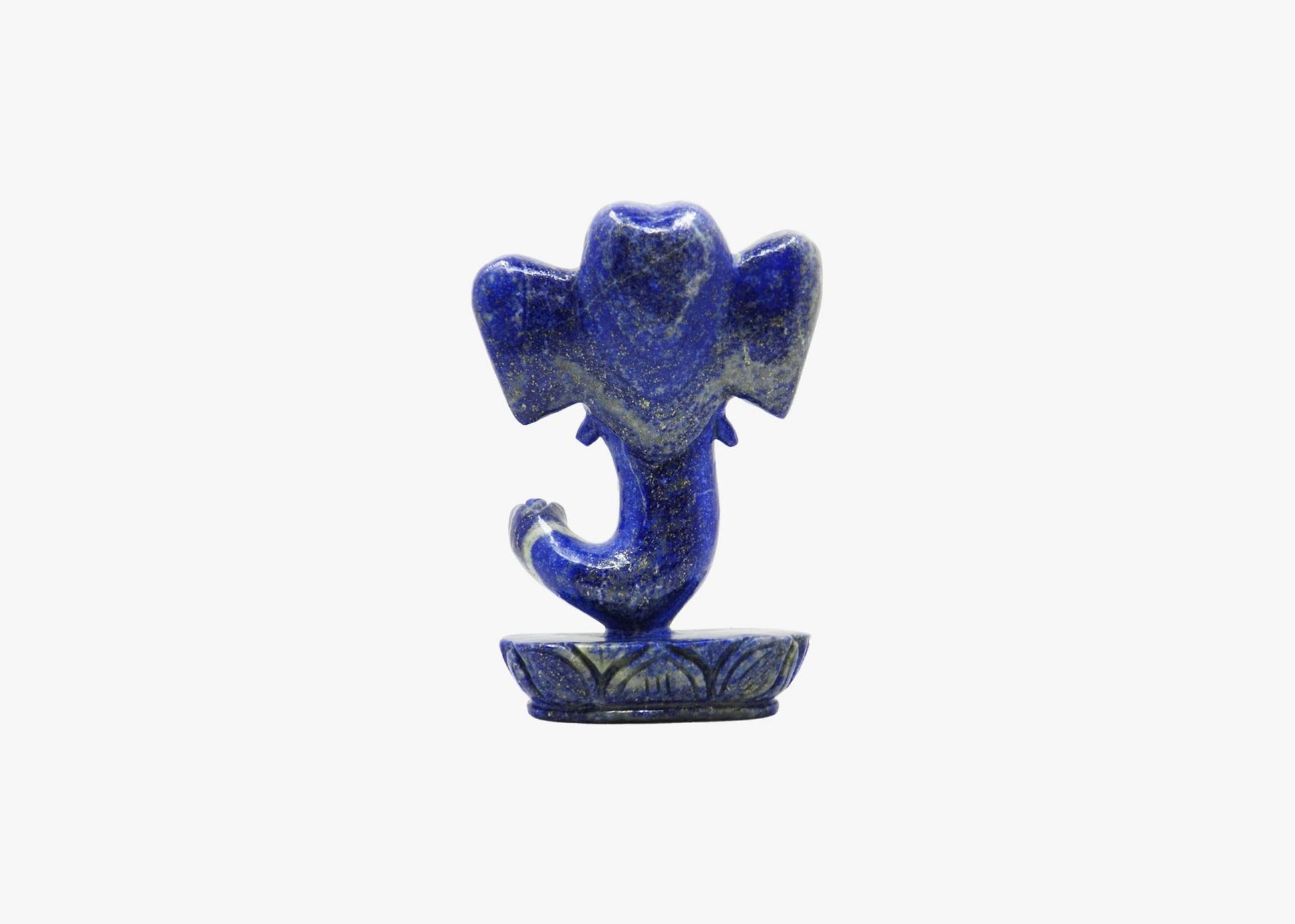 Stone Ganesha Statue in Lapis Lazuli
