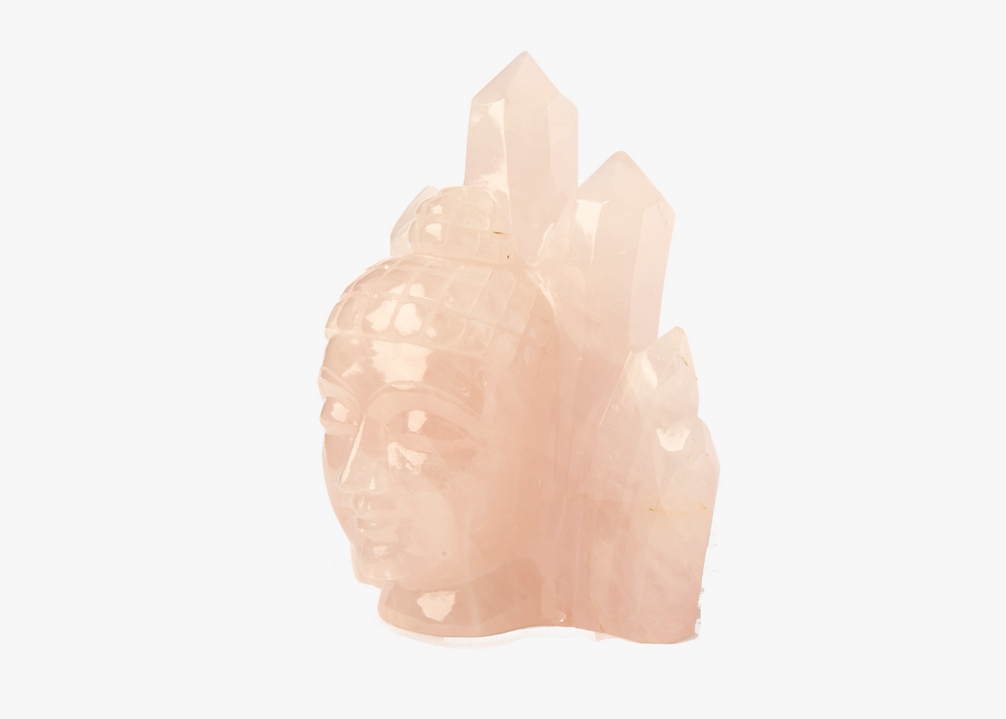Buddha Head - Rose Quartz (21cm)