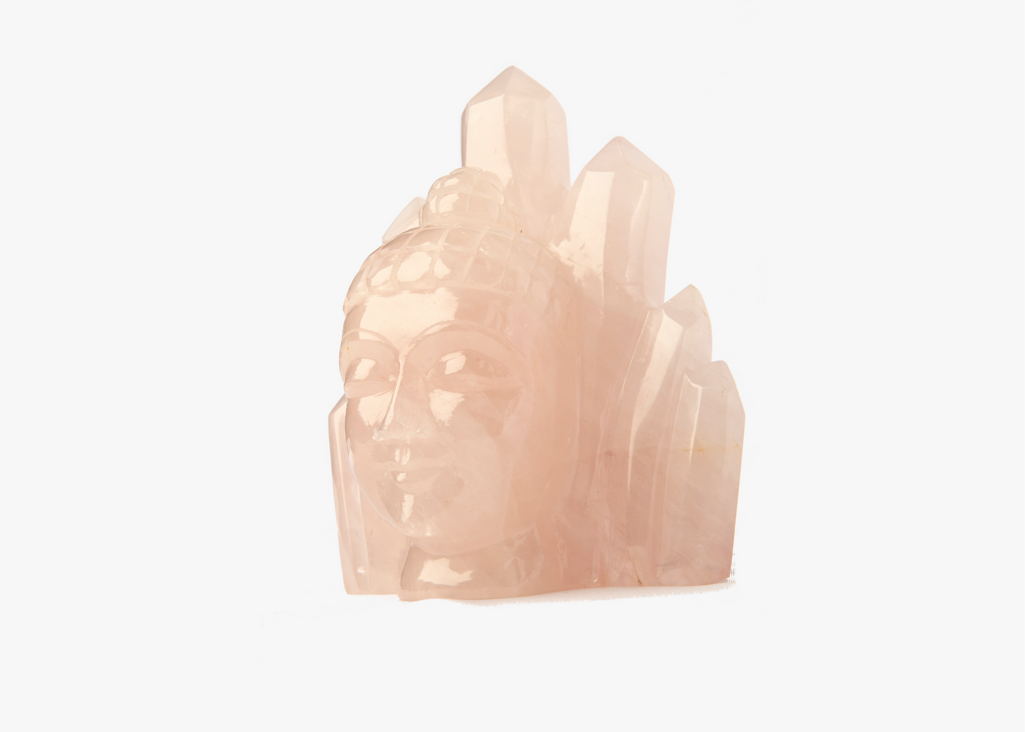Buddha Head - Rose Quartz (21cm)