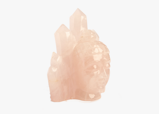 Buddha Head - Rose Quartz (21cm)