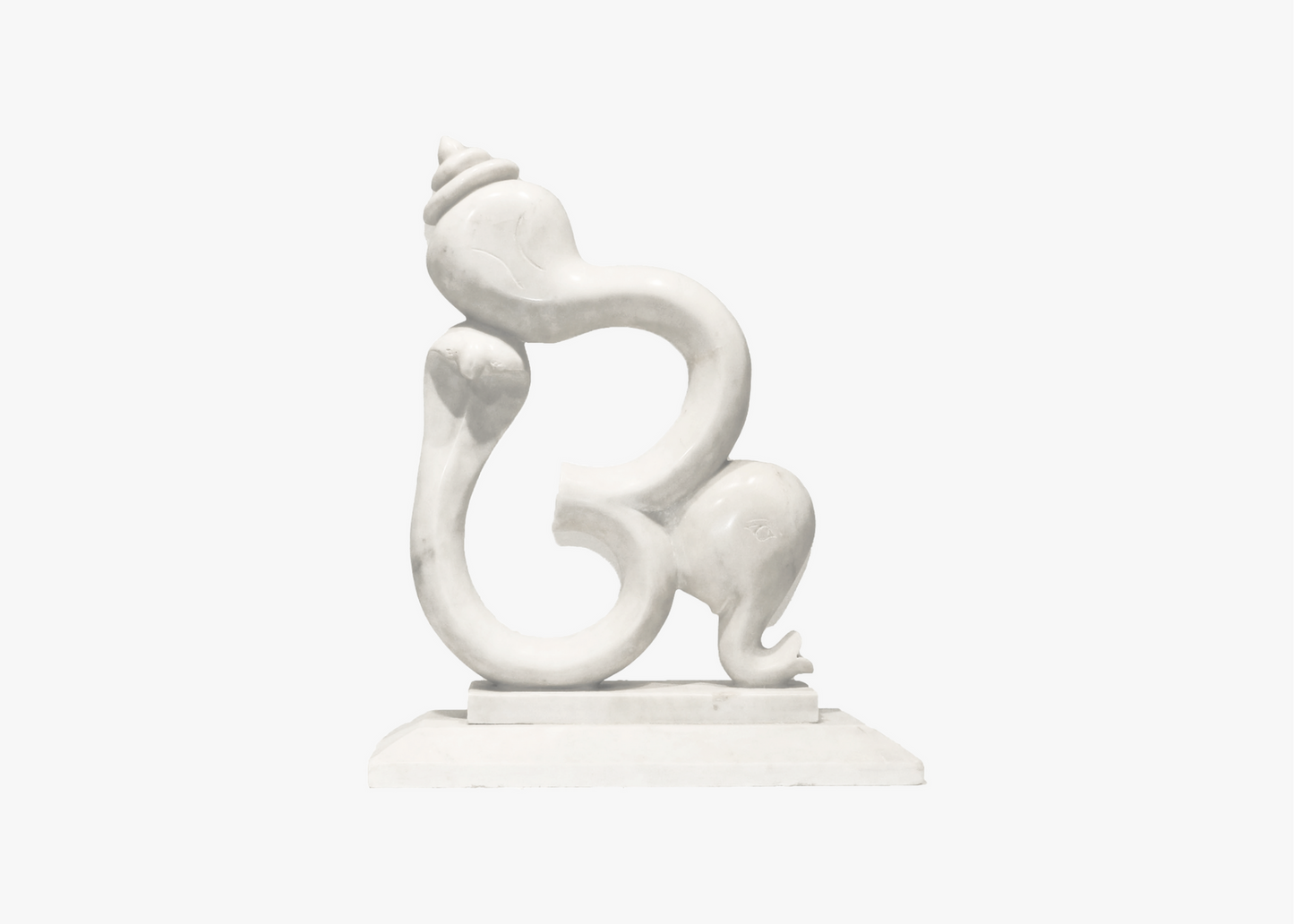 Abstract Om Ganesh - White Marble (57cm)
