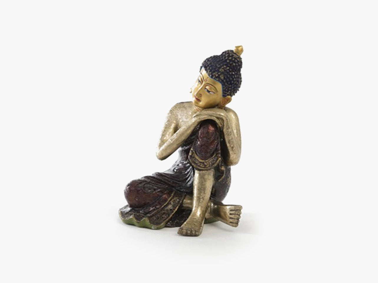 Thinking Buddha - Brass (Medium, 29cm)
