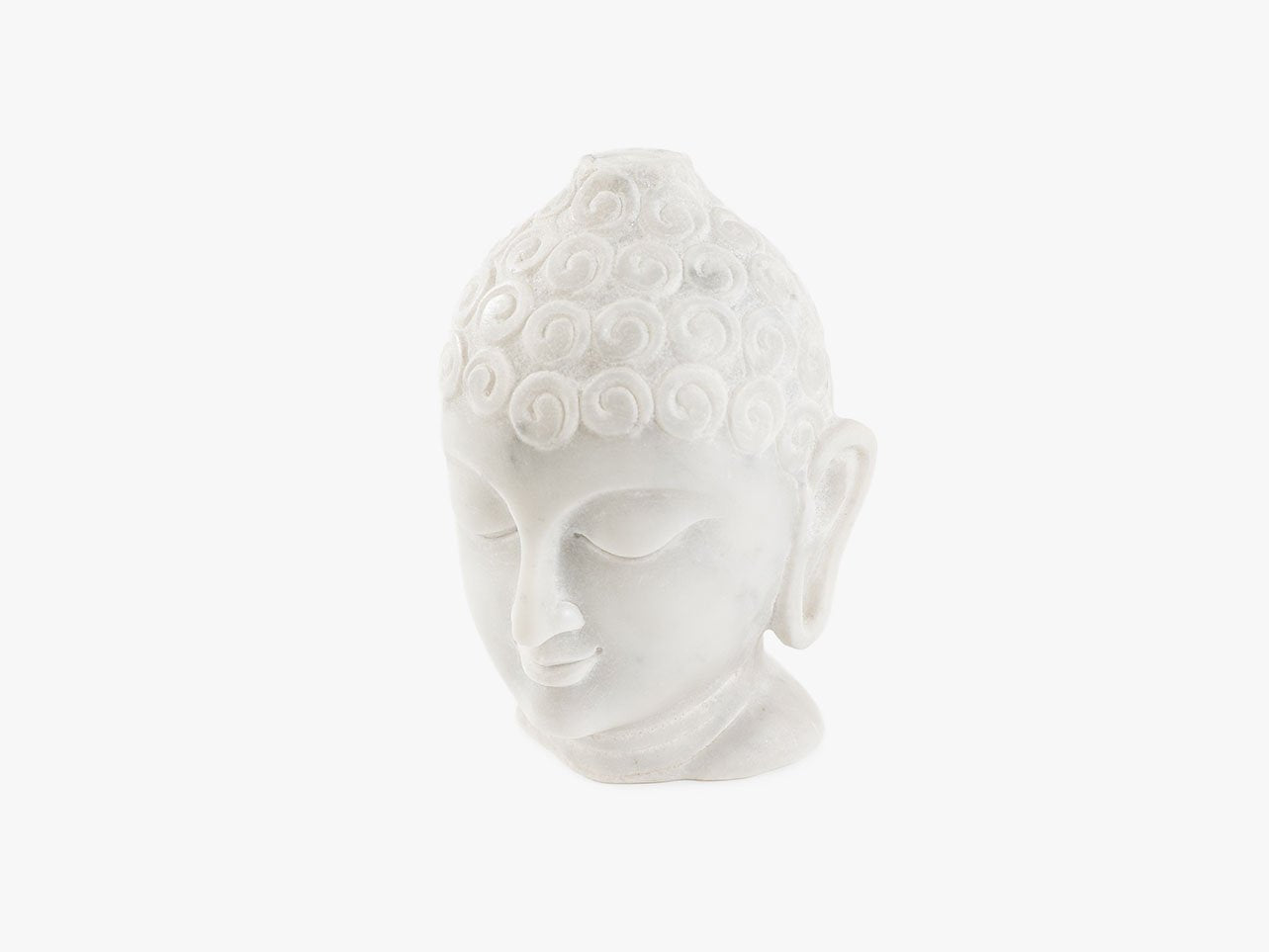 Buddha Head - White Marble (Small, 15cm)