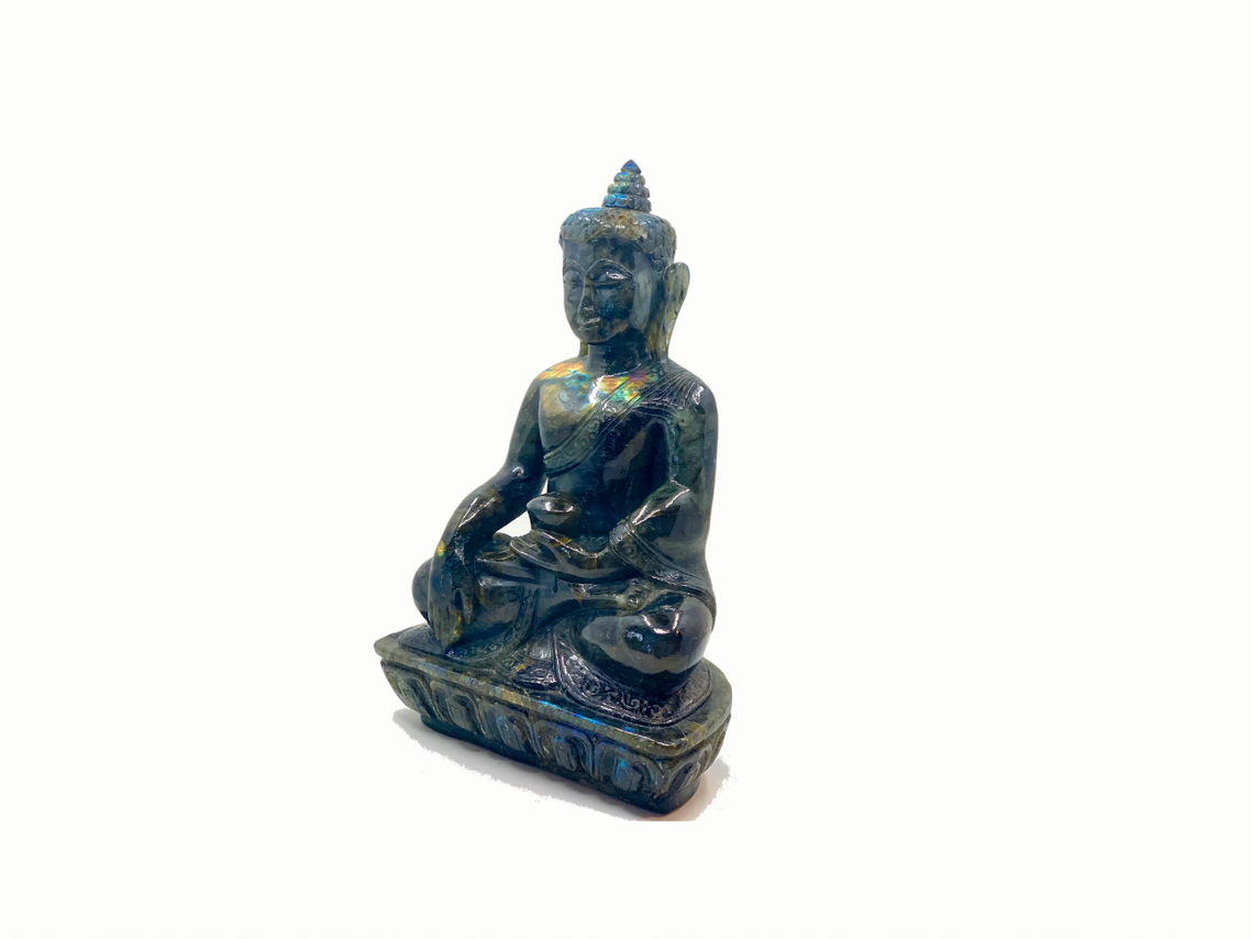 Sitting Buddha - Labradorite (Medium, 26cm)
