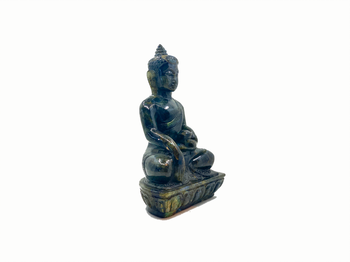 Sitting Buddha - Labradorite (Medium, 26cm)