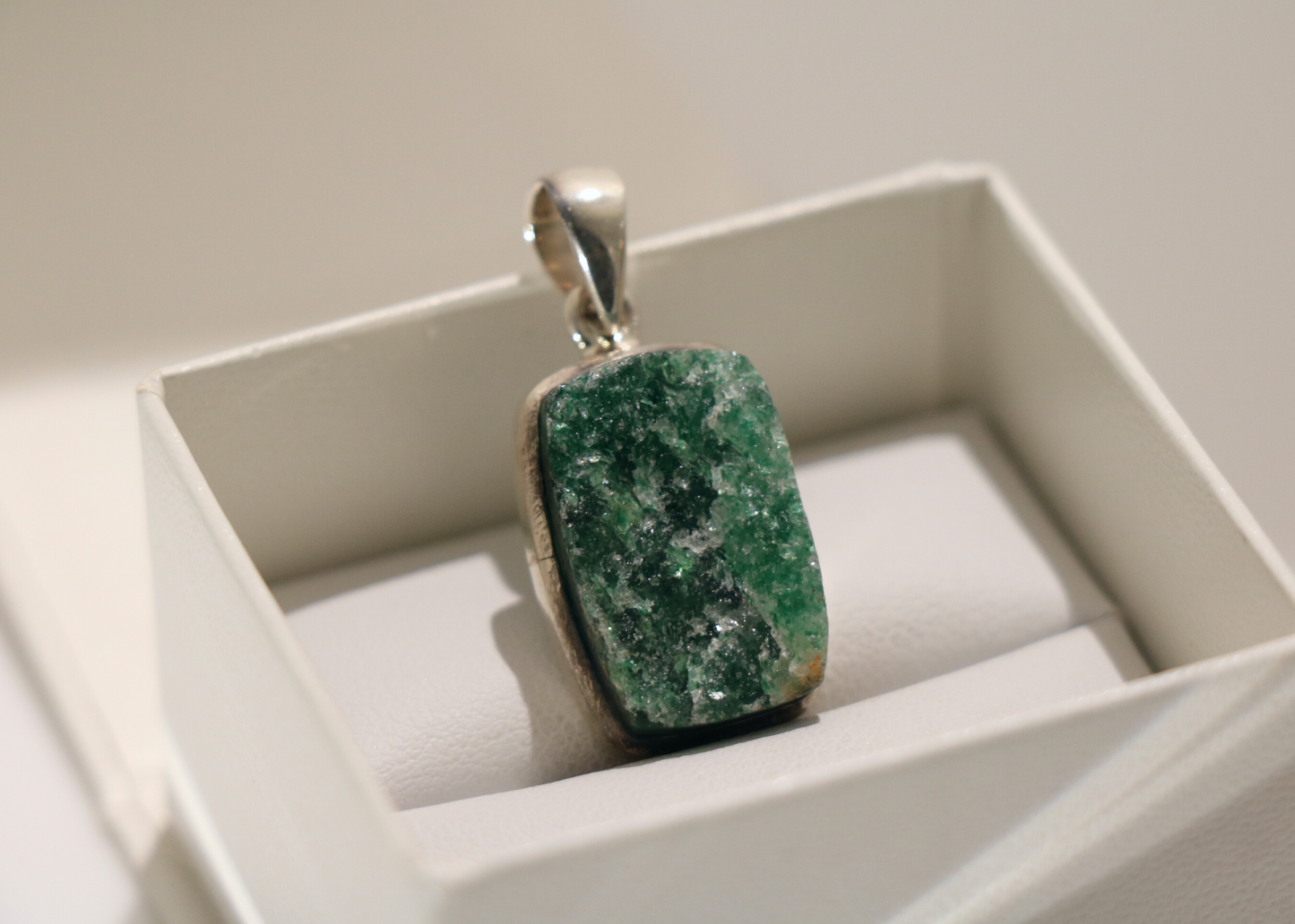 Green Aventurine Rough Square (Sterling Silver)