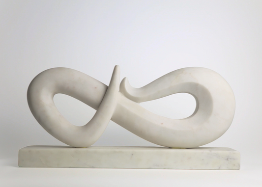 Infinite Flame - White marble (46 cm)
