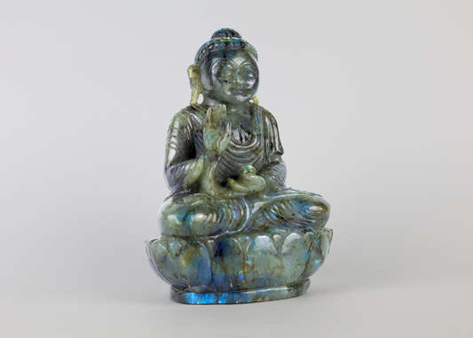 Sitting Buddha - Labradorite (18 cm)