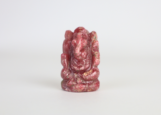 Tiny Rhodonite Ganesha (3.5 cm)
