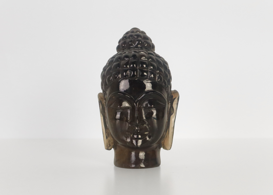 Buddha Head - Smokey Quartz (17 cm)