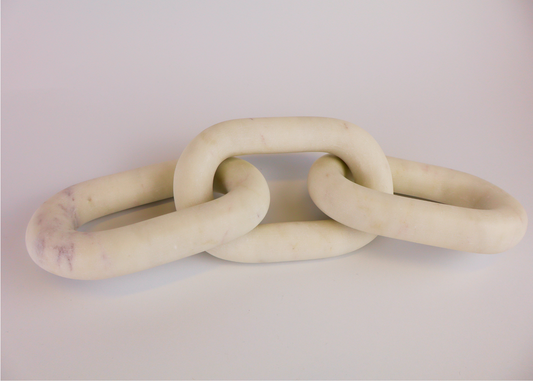 Linked Chain - White Marble 32 cm