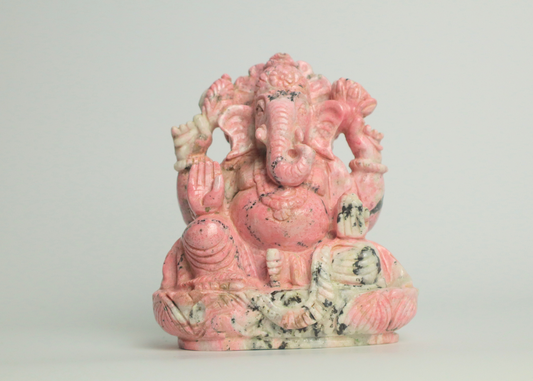 Ganesha Statue - Rhodonite (12cm)