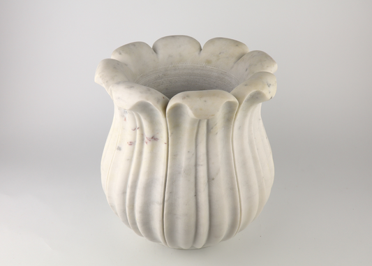 Lotus Vase - White Marble (25 cm)