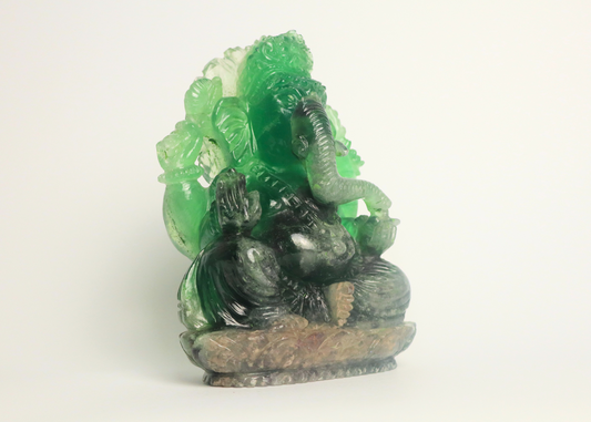 Ganesha Statue - Green Fluorite (16cm)