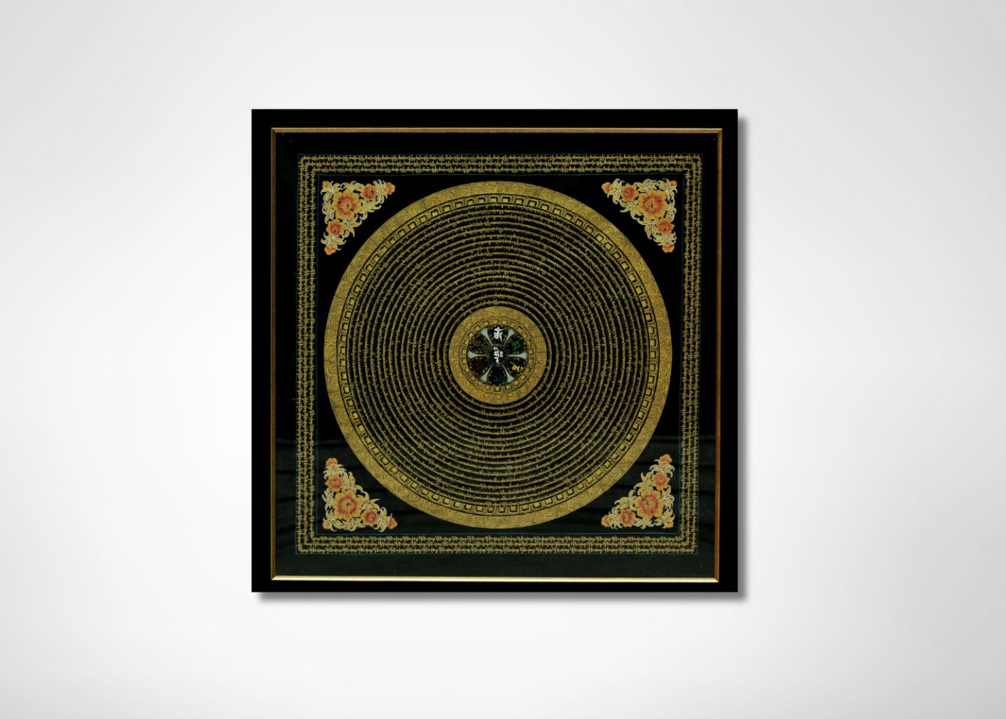 Mantra of Compassion (Om Mani Pad Me Hum)  (Painting - Acrylic on Cotton Cloth)