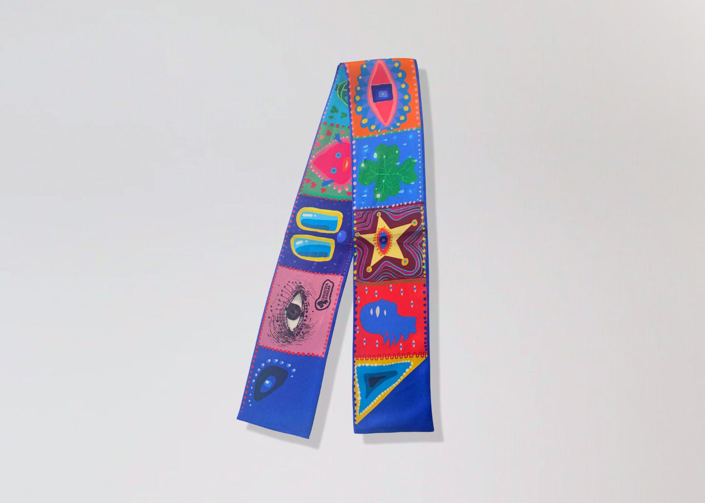 Good Luck — Silk Twilly/Scarf by Christina Darras (104 x 10 cm)