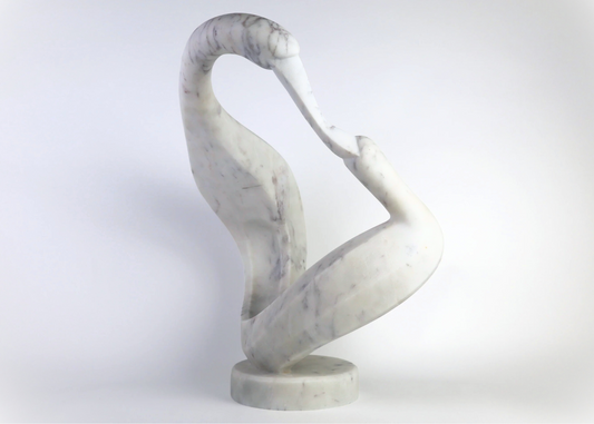 Dance of Cranes - White Marble (48 cm)
